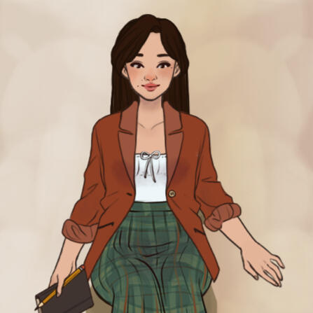 an asian woman in a blazer with rolled up sleeves